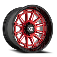 XD Series Phoenix 20x9" 6x135mm 87.1mm CB +18mm Candy Red Milled-Black Lip