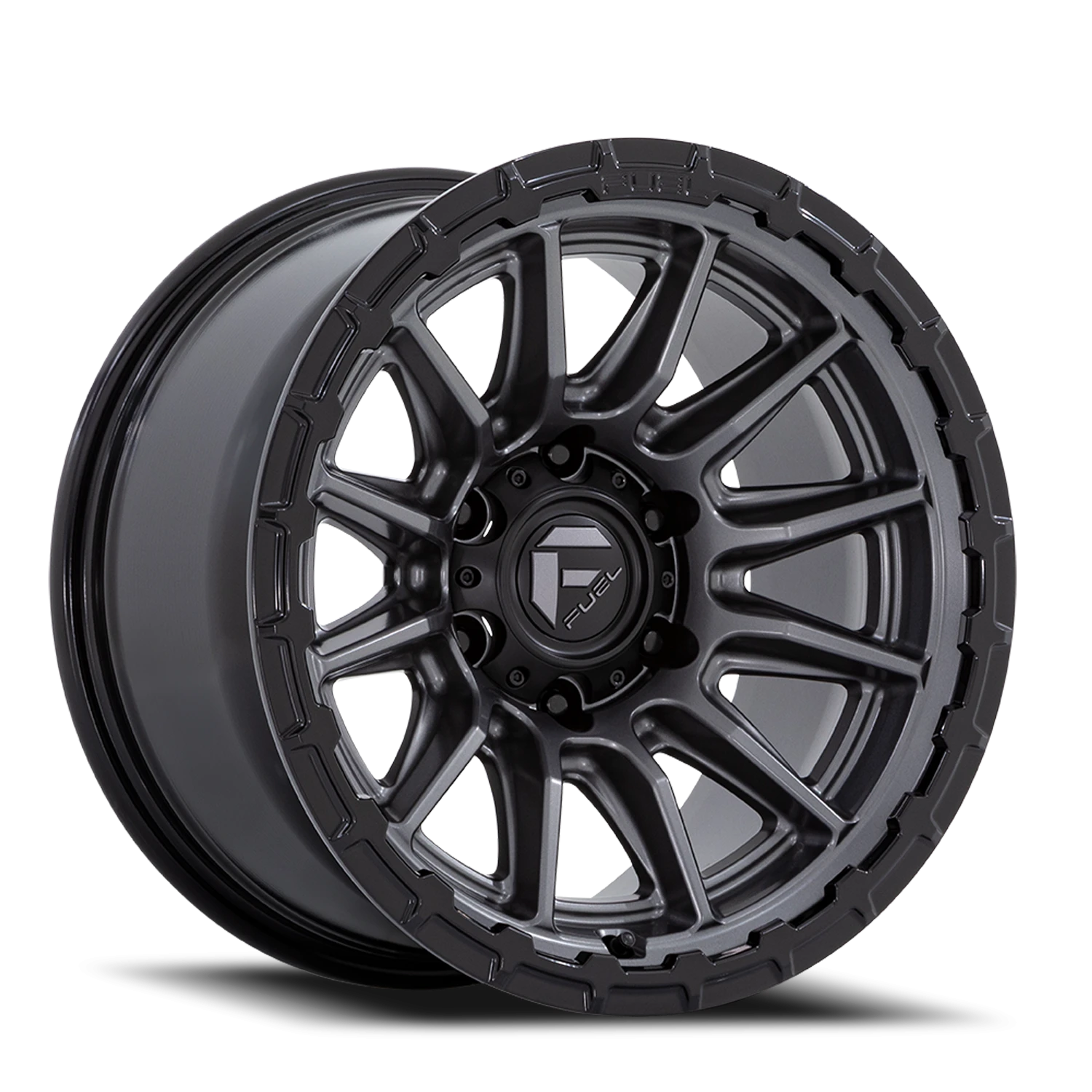 Fuel Piston FC866 20x10" 5x127mm 71.5mm CB -18mm Matte Gunmetal Gloss Black Lip
