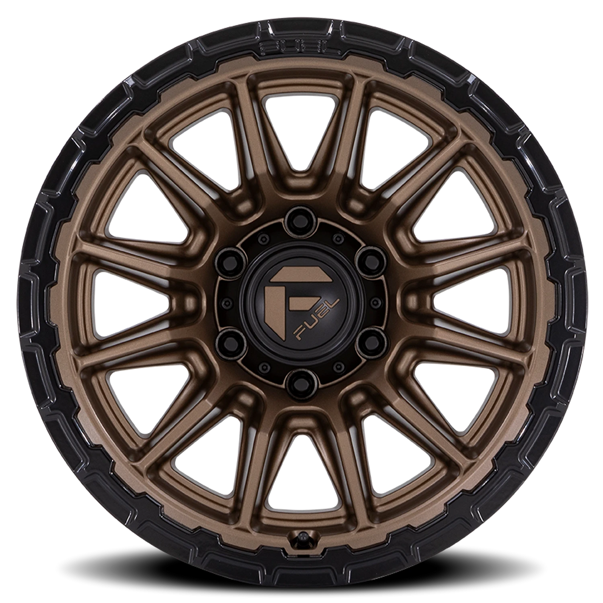 Fuel Piston FC865 17x8.5 +25 6x139.7mm 106.1mm Matte Bronze Gloss Black Lip