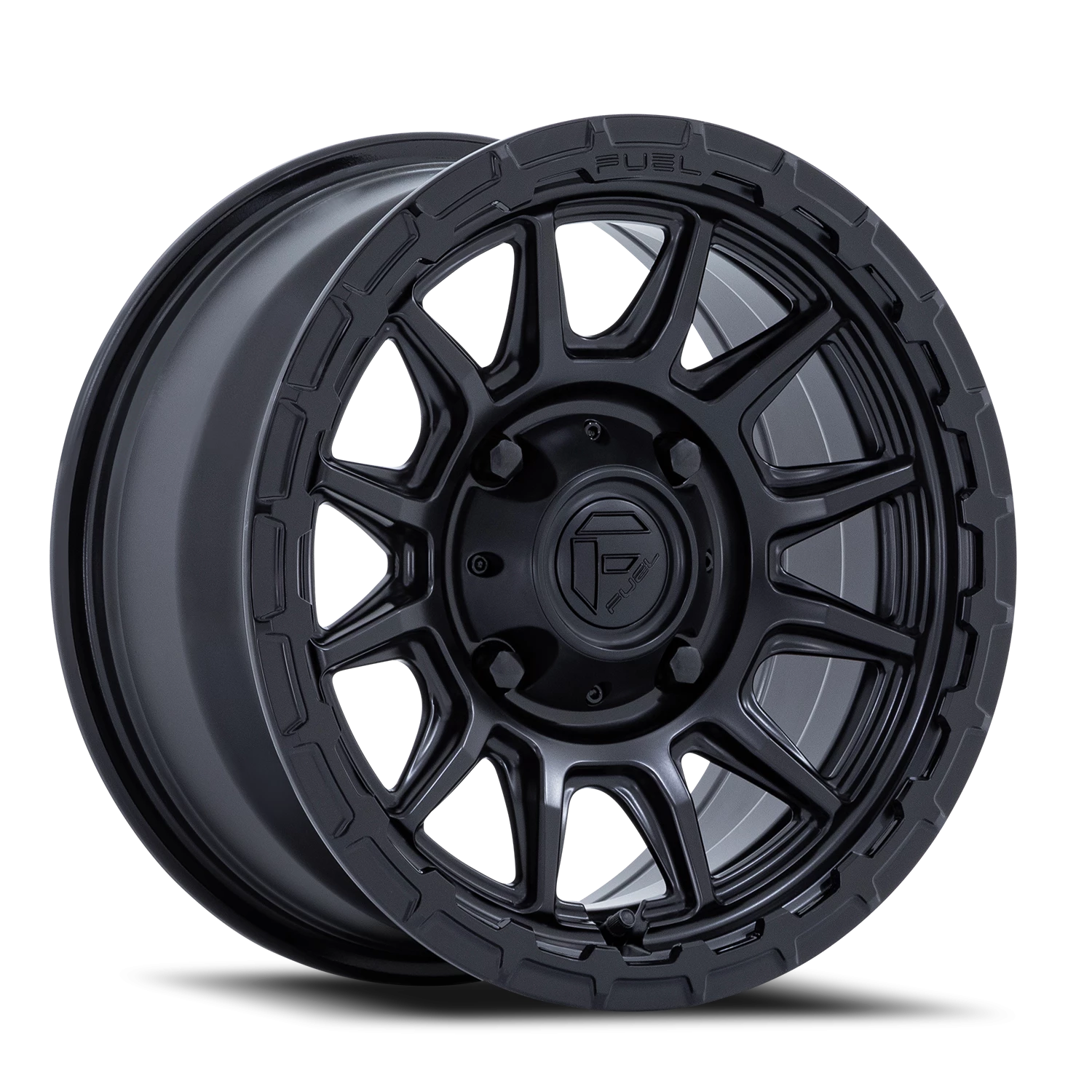 Fuel Piston UTV 15x7" 4x137mm 96mm CB +38mm Matte Black Gloss Black Lip