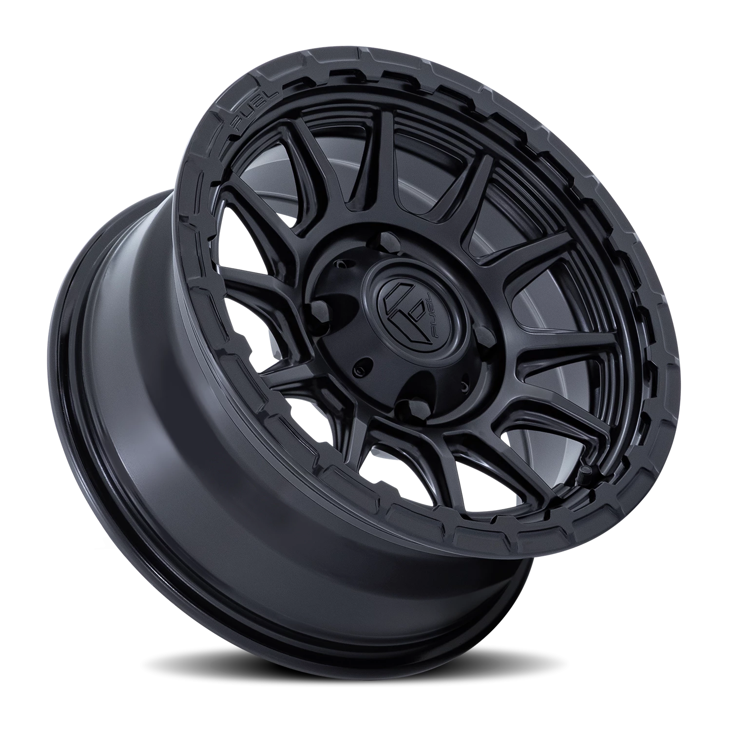 Fuel Piston UTV 15x7" 4x156mm 115.1mm CB +10mm Matte Black Gloss Black Lip