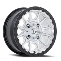 Fuel Piston UTV 15x7" 6x139.7mm 100.3mm CB +38mm Machined Hyper Silver Machined Face-Matte Black Lip