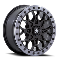 MSA Portal Beadlock 15x6" 4x110mm 115.1mm CB +38mm Satin Black Gray Tint Ring