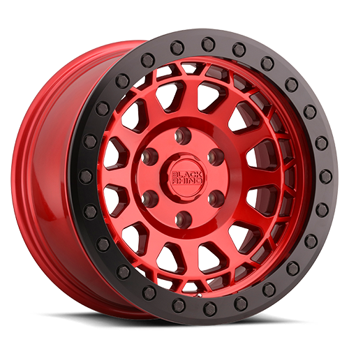 Black Rhino Primm Beadlock 17x8.5" 6x139.7mm 112.1mm CB 0mm Candy Red Black Ring-Black Bolts