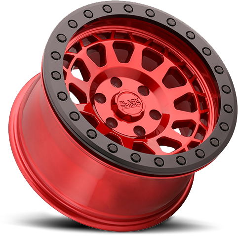 Black Rhino Primm Beadlock 17x8.5" 6x139.7mm 112.1mm CB -30mm Candy Red Black Ring-Black Bolts