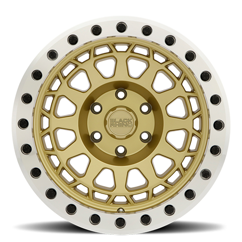 Black Rhino Primm Beadlock 17x8.5" 6x135mm 87.1mm CB 0mm Matte Gold Machined Ring-Black Bolts