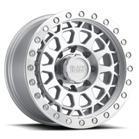 Black Rhino Primm Beadlock 17x8.5" 8x165.1mm 125.1mm CB -38mm Silver Mirror Face-Silver Bolts