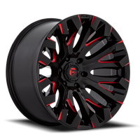 Fuel Quake 20x10" 6x139.7mm 106.1mm CB -18mm Gloss Black Milled Red
