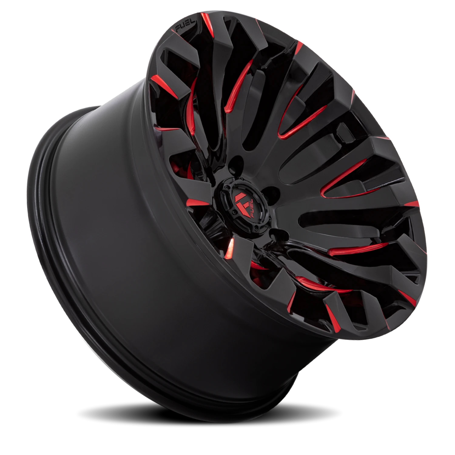 Fuel Quake 20x10" 6x139.7mm 106.1mm CB -18mm Gloss Black Milled Red