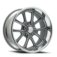 Resto R101 GUN 17x9.5" 5x127mm 78.1mm CB +1mm Textured Gunmetal Milled Window-Diamond Cut Lip