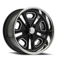 Resto R102 GB 17x9.5" 5x120.7mm 72.69mm CB +1mm Gloss Glossy Black Milled Window-Diamond Cut Lip