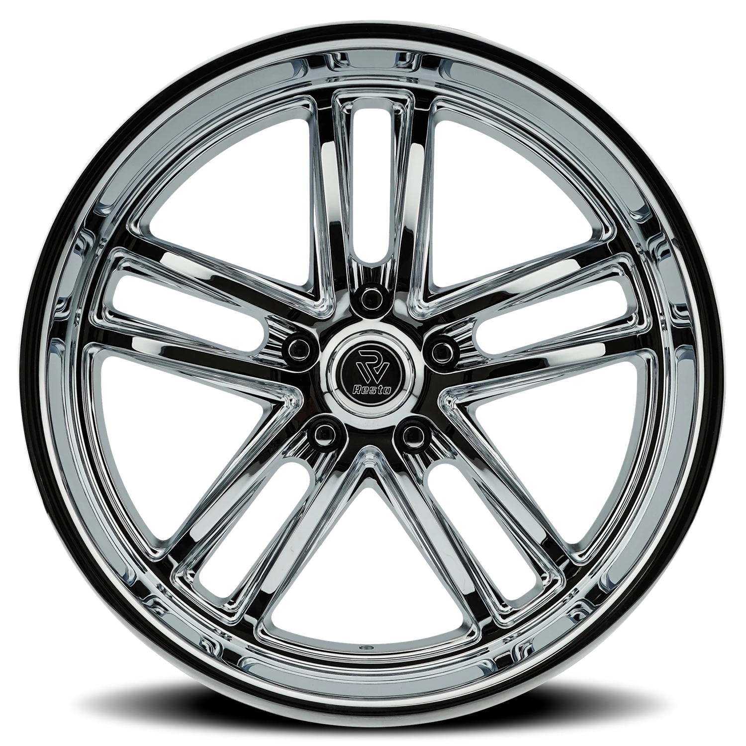 Resto R103 C 22x10.5" 5x127mm 78.1mm CB +1mm Chrome Chrome Plated Milled Window