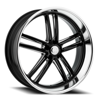 Resto R103 GB 22x10.5" 5x120.7mm 72.69mm CB +12mm Gloss Glossy Black Milled Window-Diamond Cut Lip