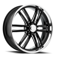 Resto R103 GB 24x10" 6x139.7mm 106.1mm CB +25mm Gloss Glossy Black Milled Window-Diamond Cut Lip
