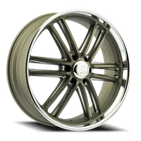 Resto R103 GUN 24x10" 6x139.7mm 106.1mm CB +25mm Textured Gunmetal Milled Window-Diamond Cut Lip