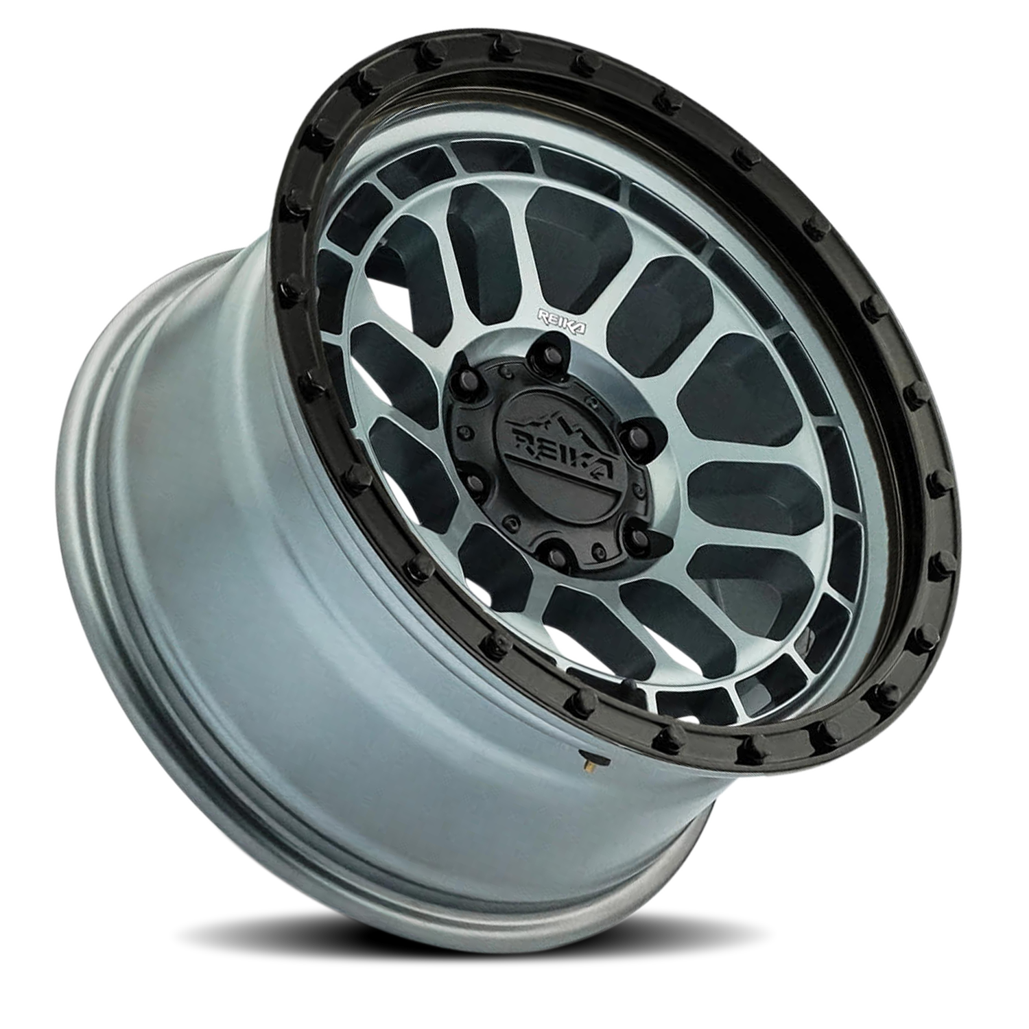 Reika Rambler R35 17x8.5" 6x139.7mm 106.1mm CB 0mm Gloss Graphite Black Ring