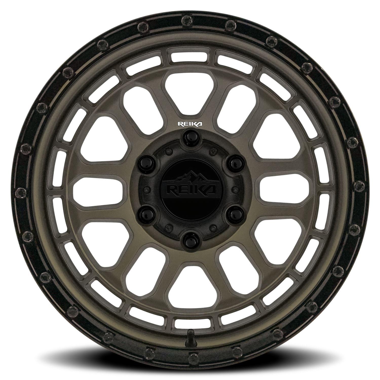 Reika Rambler R35 17x8.5" 6x139.7mm 106.1mm CB 0mm Satin Bronze Black Ring