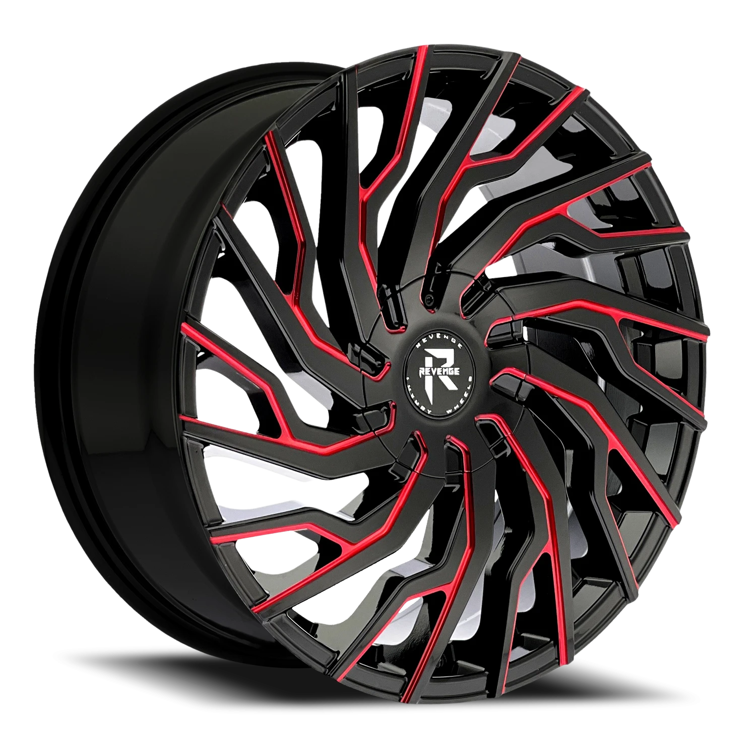 Revenge Luxury RL-101 26x10" 6x135mm 87.1mm CB +25mm Black Red Milled