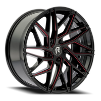 Revenge Luxury RL-102 22x9" 5x115mm 74.1mm CB +20mm Black Red Milled