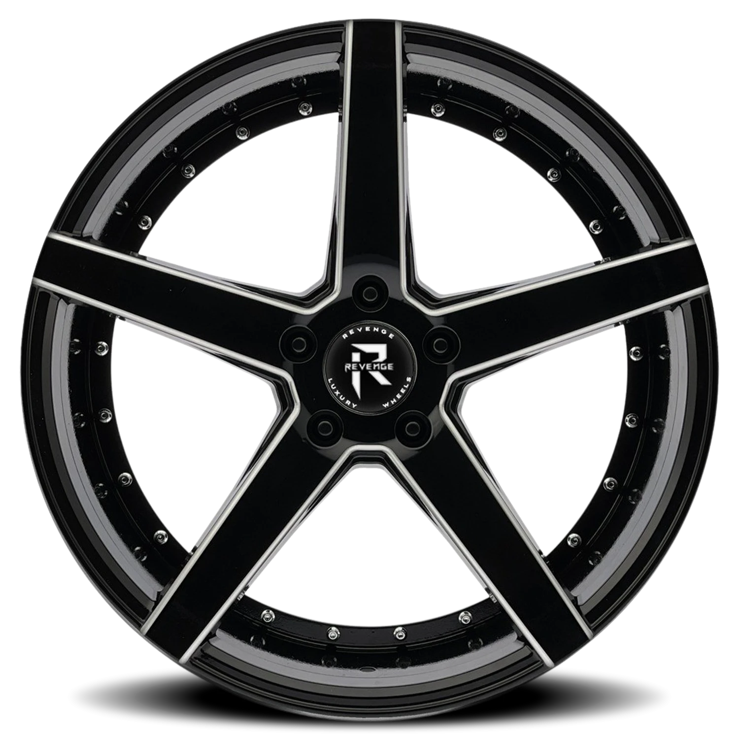 Revenge Luxury RL-103 20x8.5" 5x120mm 74.1mm CB +35mm Black Milled Windows
