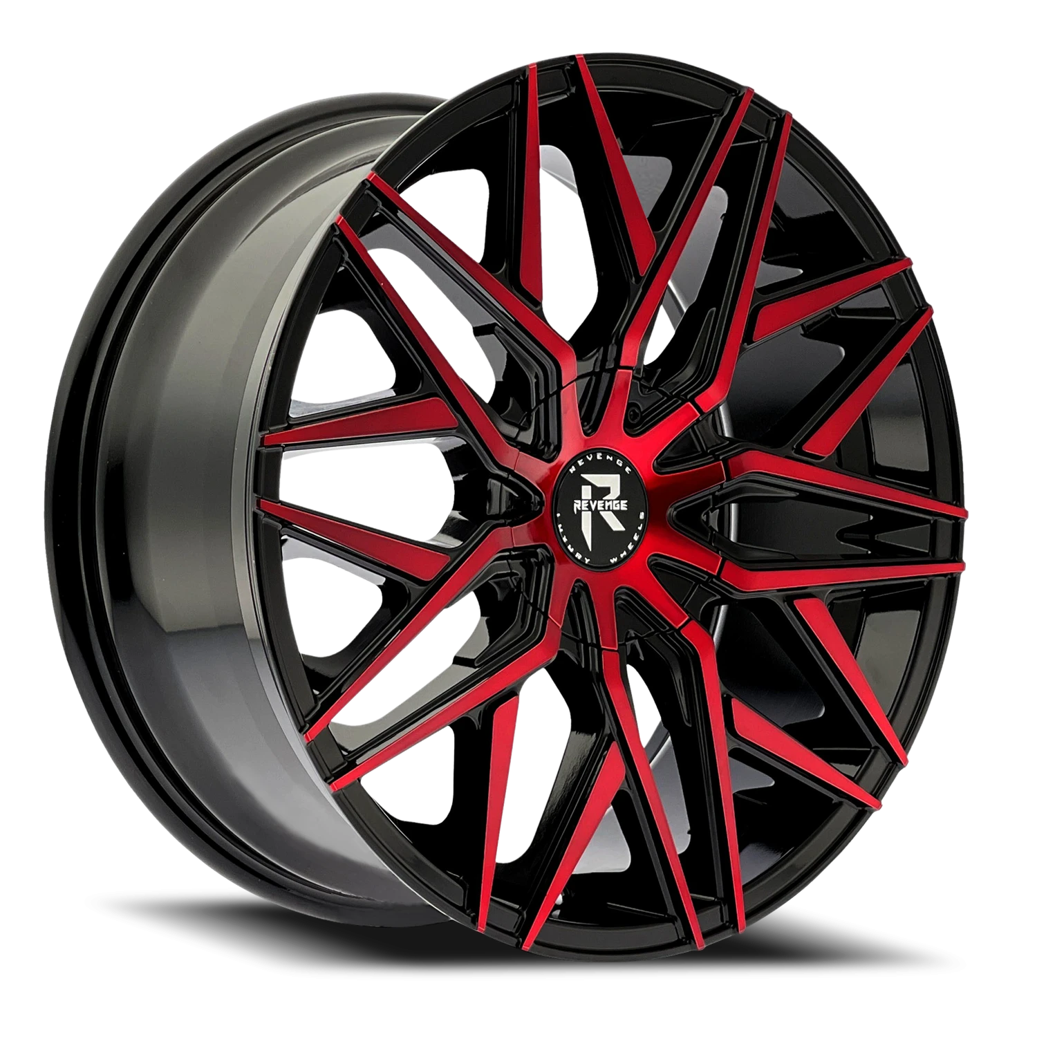 Revenge Luxury RL-104 18x8" 5x120mm 74.1mm CB +35mm Black Red Face