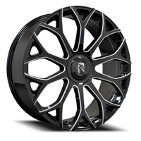 Revenge Luxury RL105-Big Floater Cap Special Edition 24x9" 6x135mm 87.1mm CB +25mm Black Milled Windows