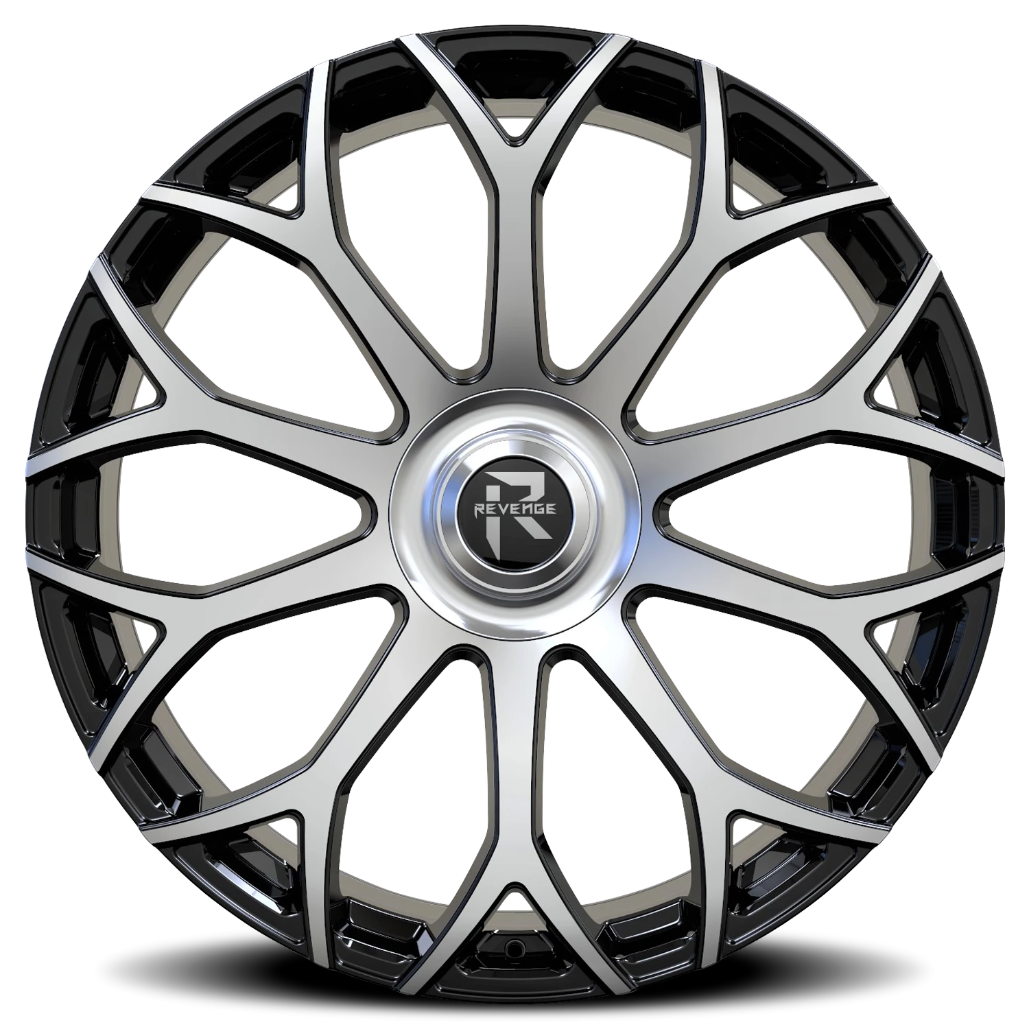 Revenge Luxury RL105-Big Floater Cap Special Edition 24x9" 6x135mm 87.1mm CB +25mm Black Machined