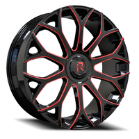 Revenge Luxury RL105-Big Floater Cap Special Edition 24x9" 6x135mm 87.1mm CB +25mm Black Red Milled