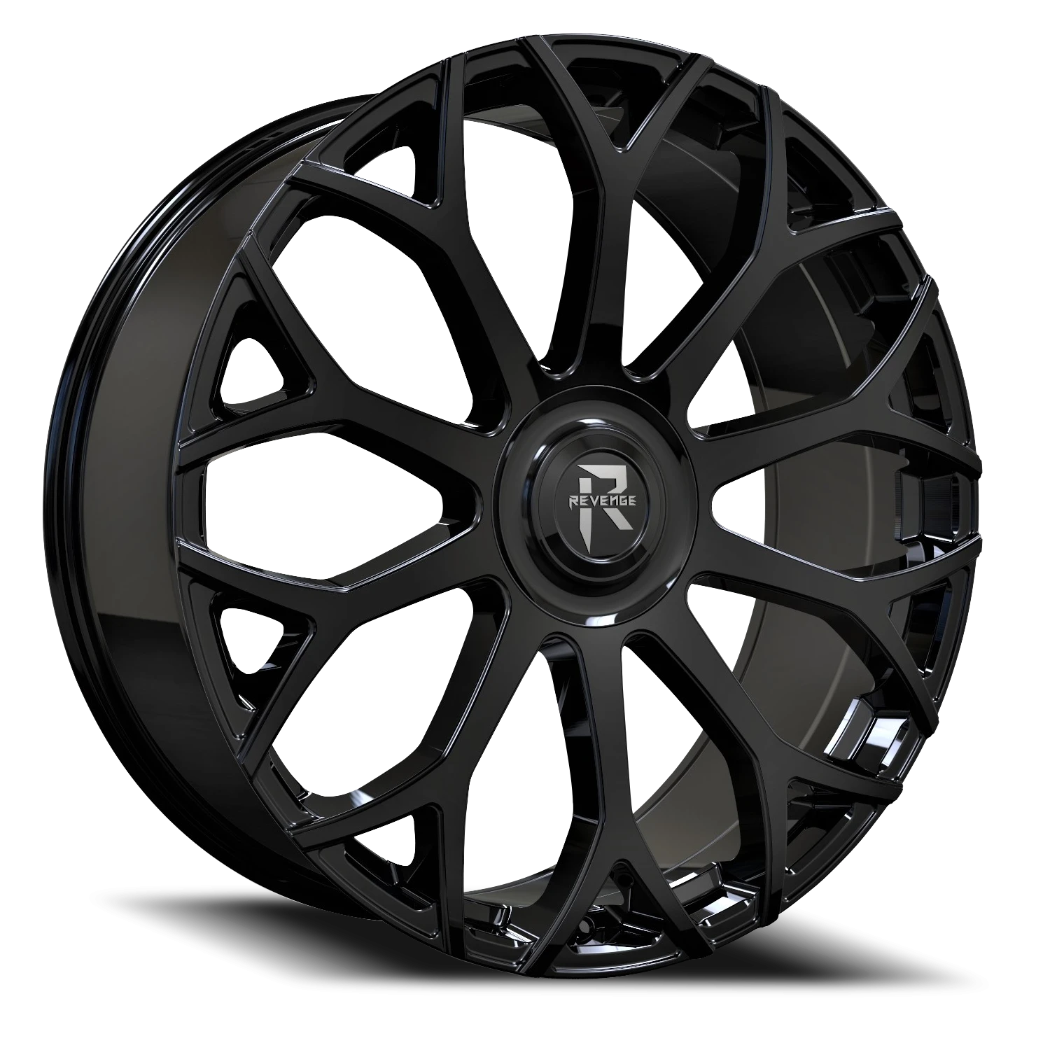 Revenge Luxury RL105-Big Floater Cap Special Edition 24x9" 6x135mm 87.1mm CB +25mm Gloss Black