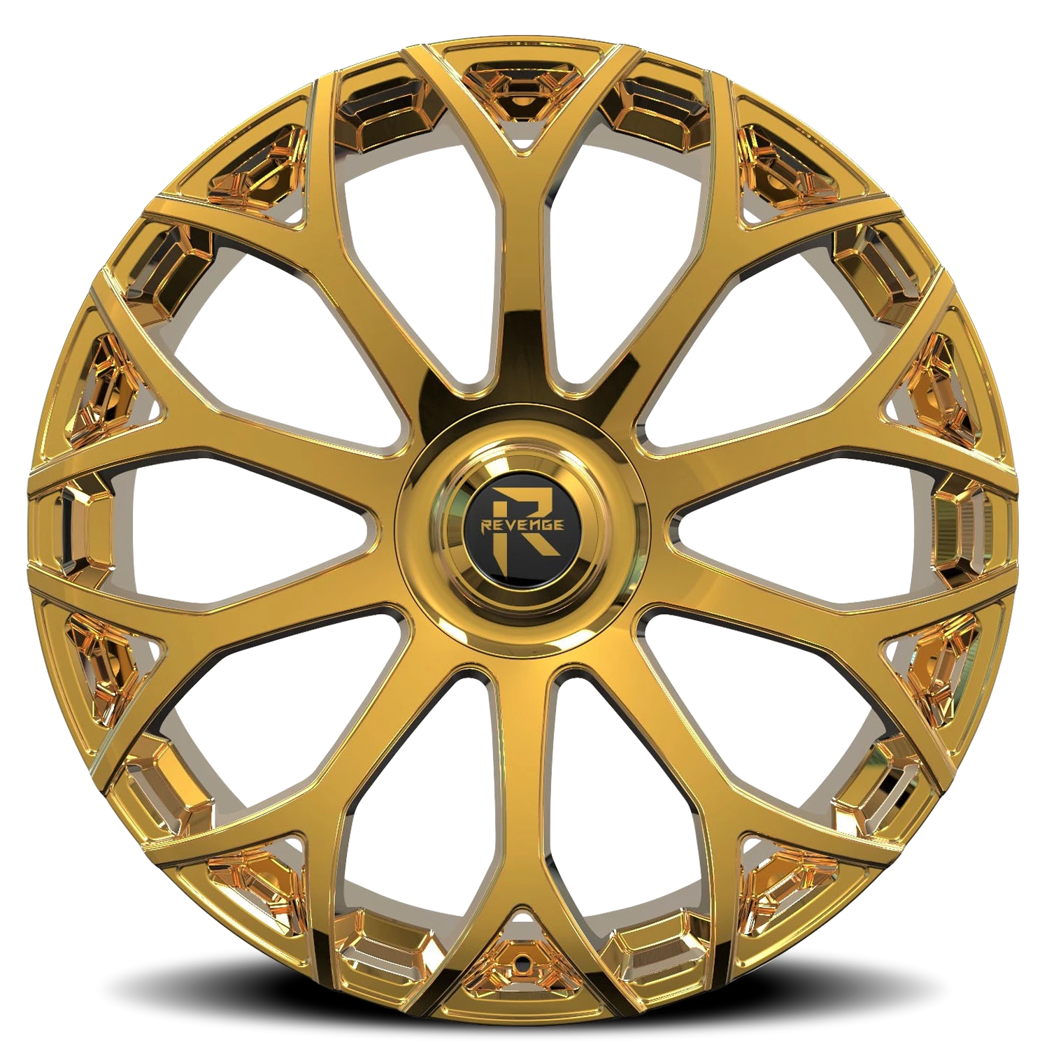 Revenge Luxury RL105-Big Floater Cap Special Edition 28x9.5" 6x135mm 87.1mm CB +25mm Gold