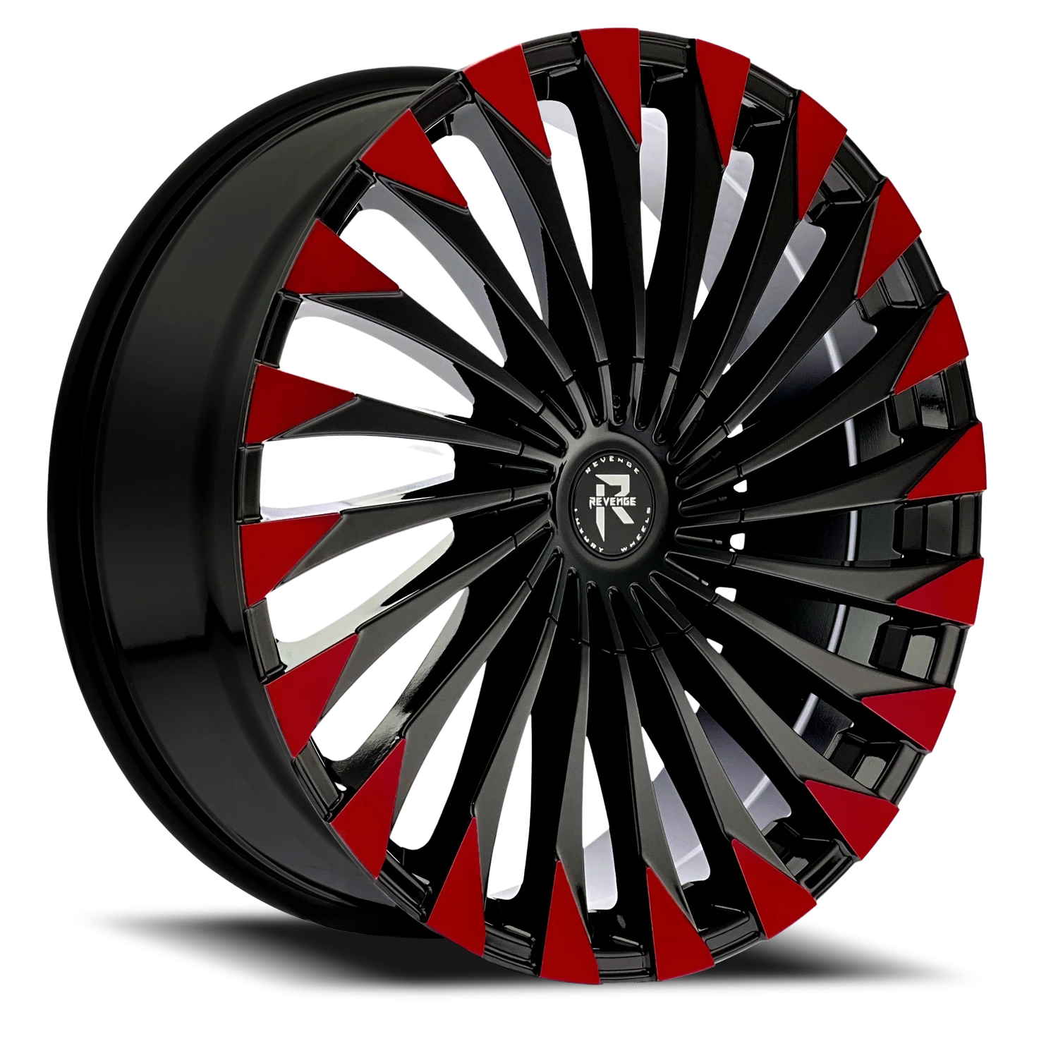 Revenge Luxury RL-106 26x10" 5x115mm 74.1mm CB +35mm Black Red Face