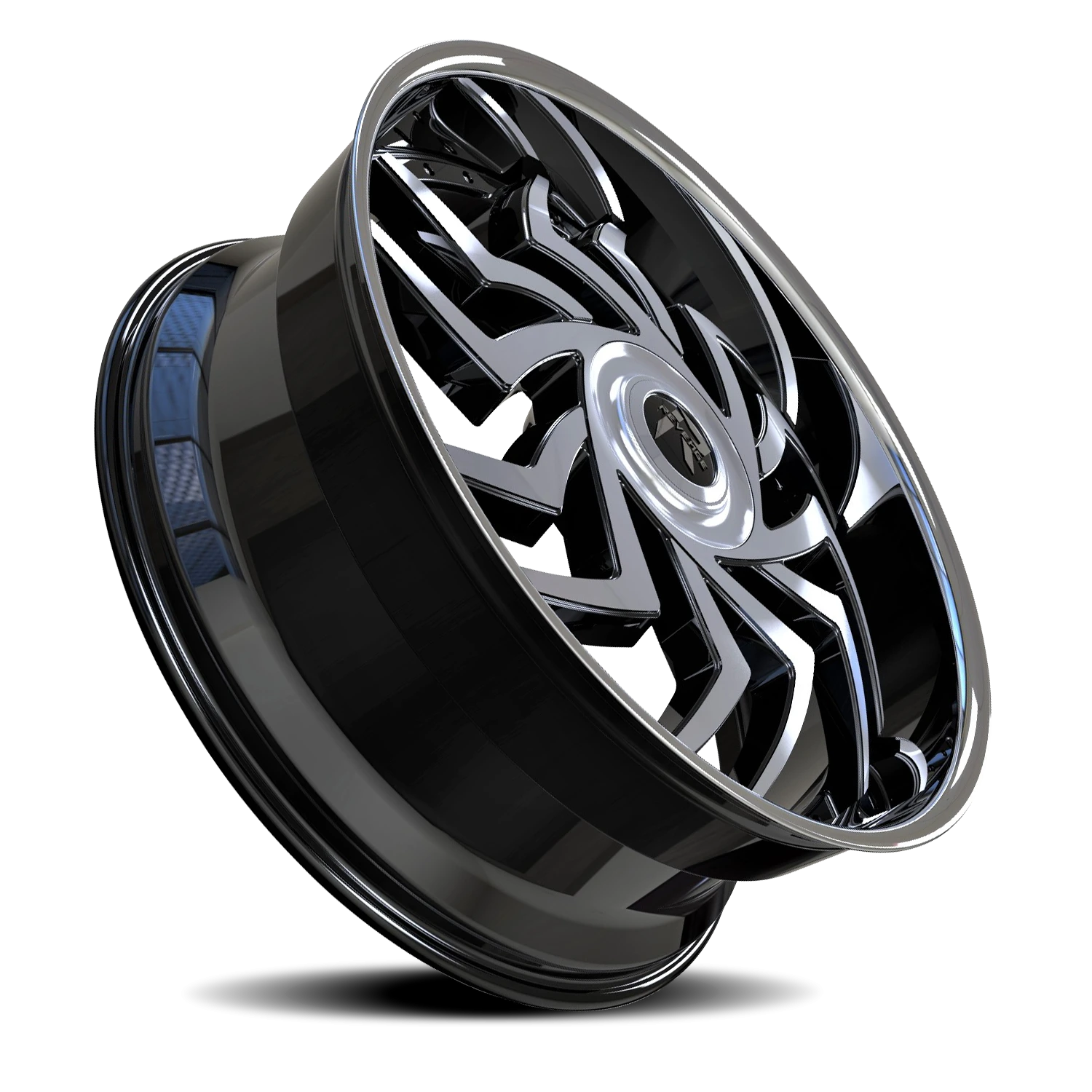 Revenge Luxury RL107-Big Floater Cap Special Edition 24x9" 6x135mm 87.1mm CB +25mm Machined Black Chrome Stainless Steel Lip