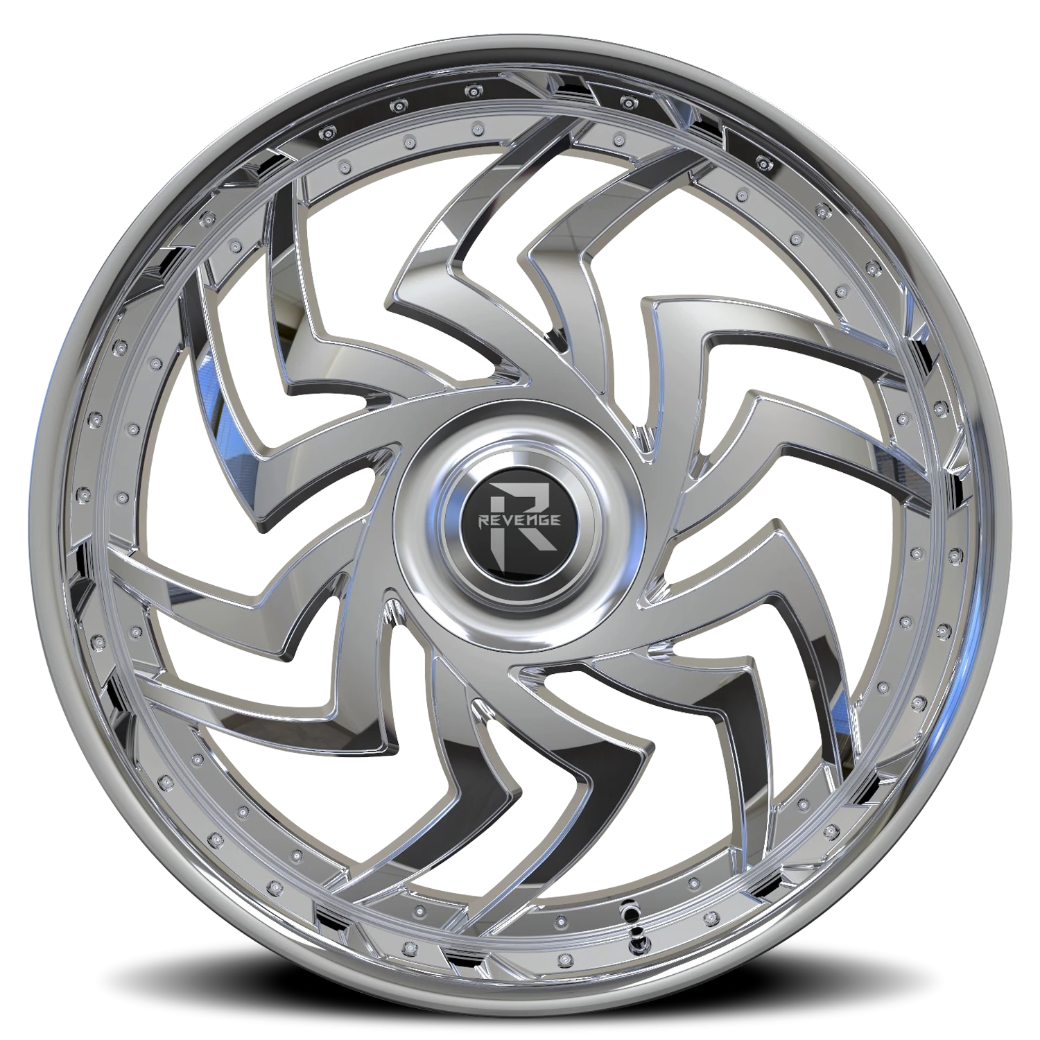 Revenge Luxury RL107-Big Floater Cap Special Edition 28x9.5" 6x135mm 87.1mm CB +25mm Chrome