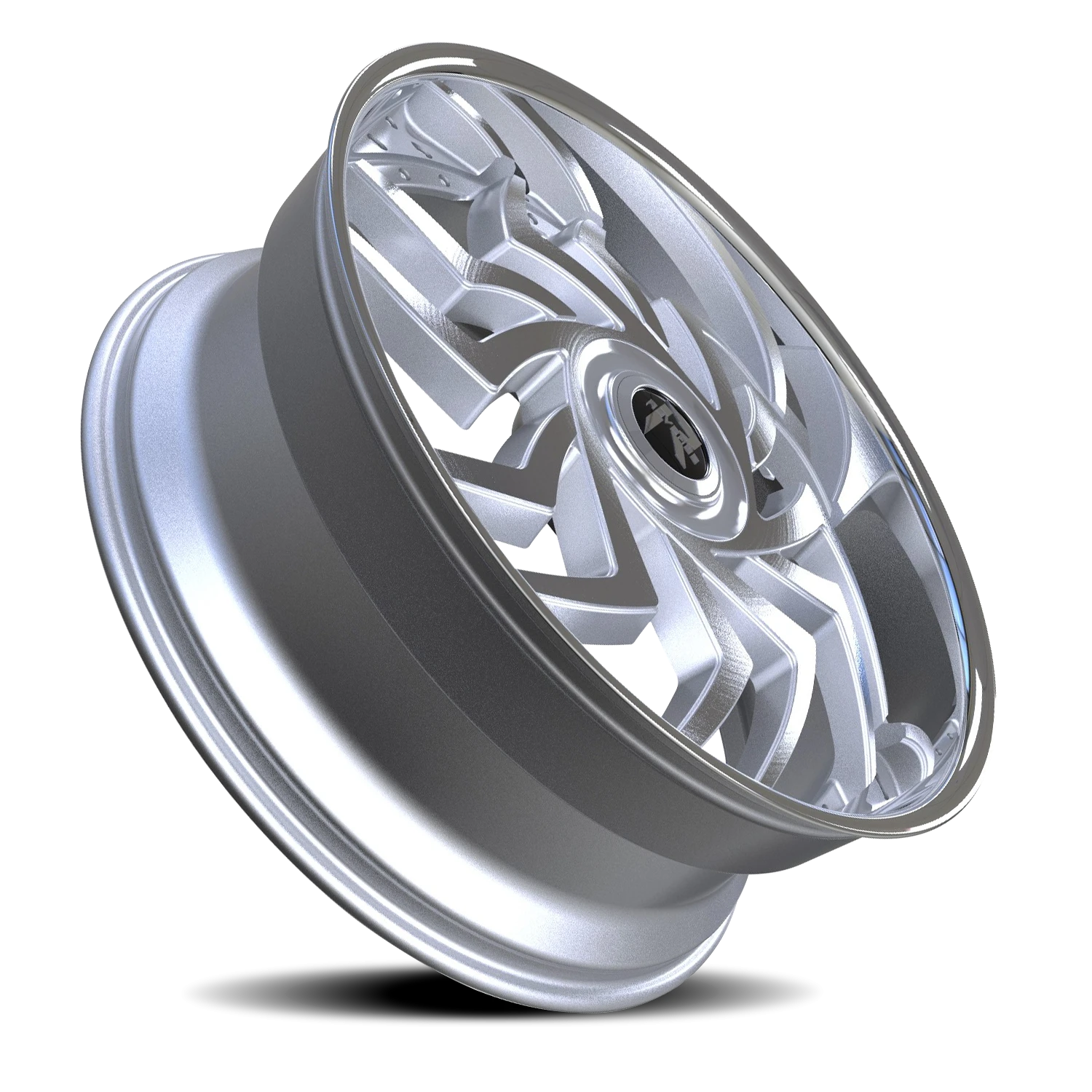 Revenge Luxury RL107-Big Floater Cap Special Edition 26x9.5" 6x135mm 87.1mm CB +25mm Brushed Silver Chrome Stainless Steel Lip