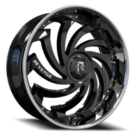Revenge Luxury RL108-Big Floater Cap Special Edition 26x9.5" 5x127mm 87.1mm CB +15mm Gloss Black Chrome Stainless Steel Lip