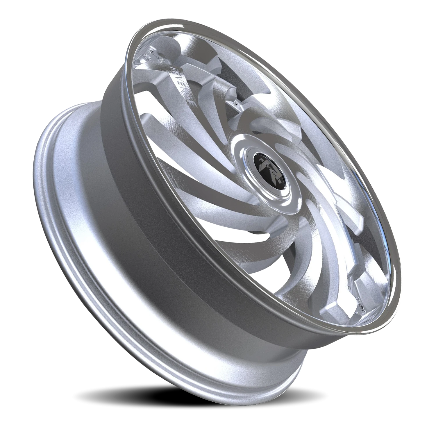 Revenge Luxury RL108-Big Floater Cap Special Edition 26x9.5" 6x135mm 87.1mm CB +25mm Brushed Silver Chrome Stainless Steel Lip