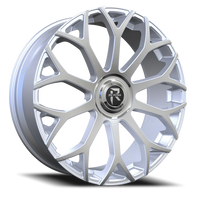 Revenge Luxury RL105-Big Floater Cap Special Edition 28x9.5" 6x135mm 87.1mm CB +25mm Brushed Silver Chrome Stainless Steel Lip