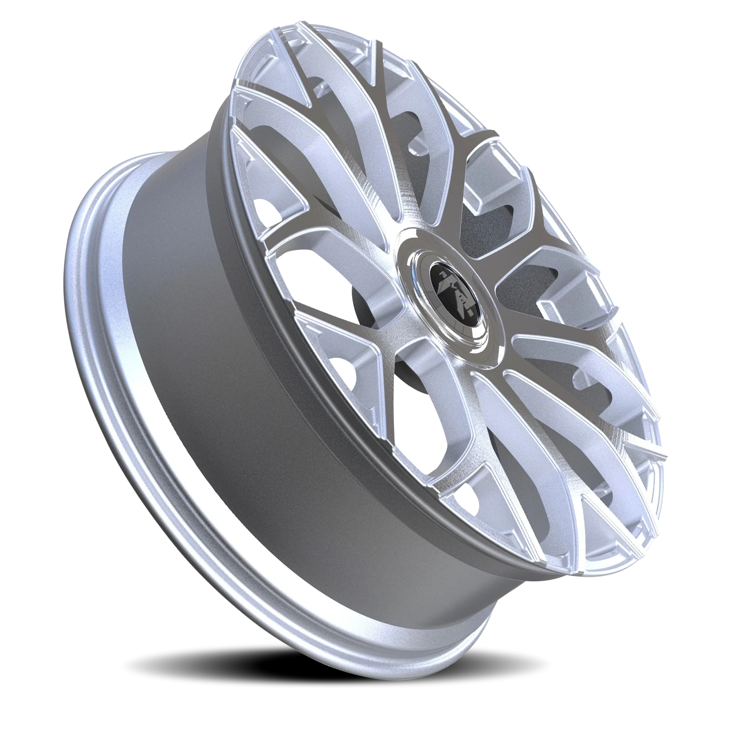 Revenge Luxury RL105-Big Floater Cap Special Edition 26x9.5" 6x135mm 87.1mm CB +25mm Brushed Silver Chrome Stainless Steel Lip