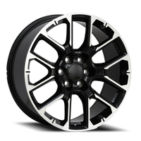Revenge OE Designs RS-22 22x9" 6x139.7mm 78.1mm CB +28mm Black Machined Face