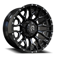 Revenge Offroad RV201 20x9" 8x180mm 125.2mm CB 0mm Black Milled