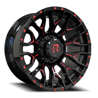 Revenge Offroad RV201 22x12" 8x165.1mm 125.2mm CB -44mm Black Red Milled