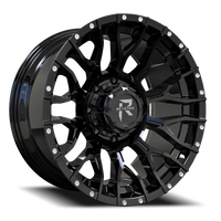 Revenge Offroad RV201 20x10" 8x180mm 125.2mm CB -19mm Gloss Black Rivets