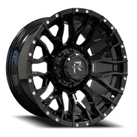 Revenge Offroad RV201 22x12" 8x165.1mm 125.2mm CB -44mm Satin Black Rivets
