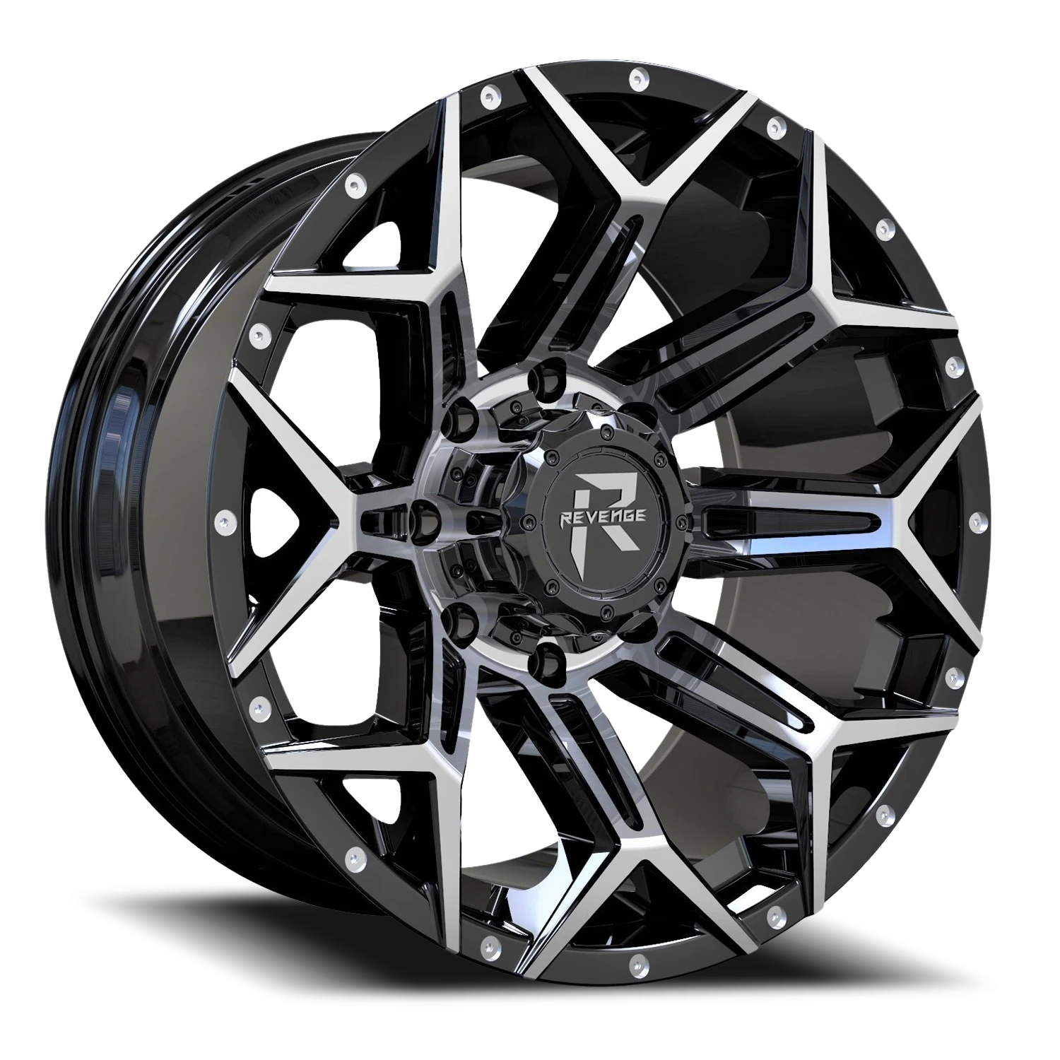Revenge Offroad RV202 20x10" 6x135mm 108mm CB -19mm Black Machined