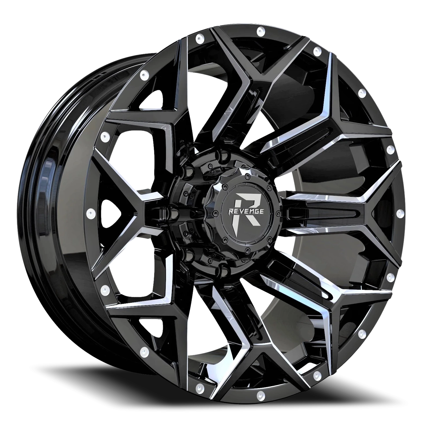 Revenge Offroad RV202 20x10" 8x180mm 125.2mm CB -19mm Black Milled