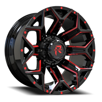 Revenge Offroad RV202 20x10" 6x135mm 108mm CB -19mm Black Red Milled