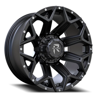 Revenge Offroad RV202 20x9" 8x165.1mm 125.2mm CB 0mm Satin Black Rivets