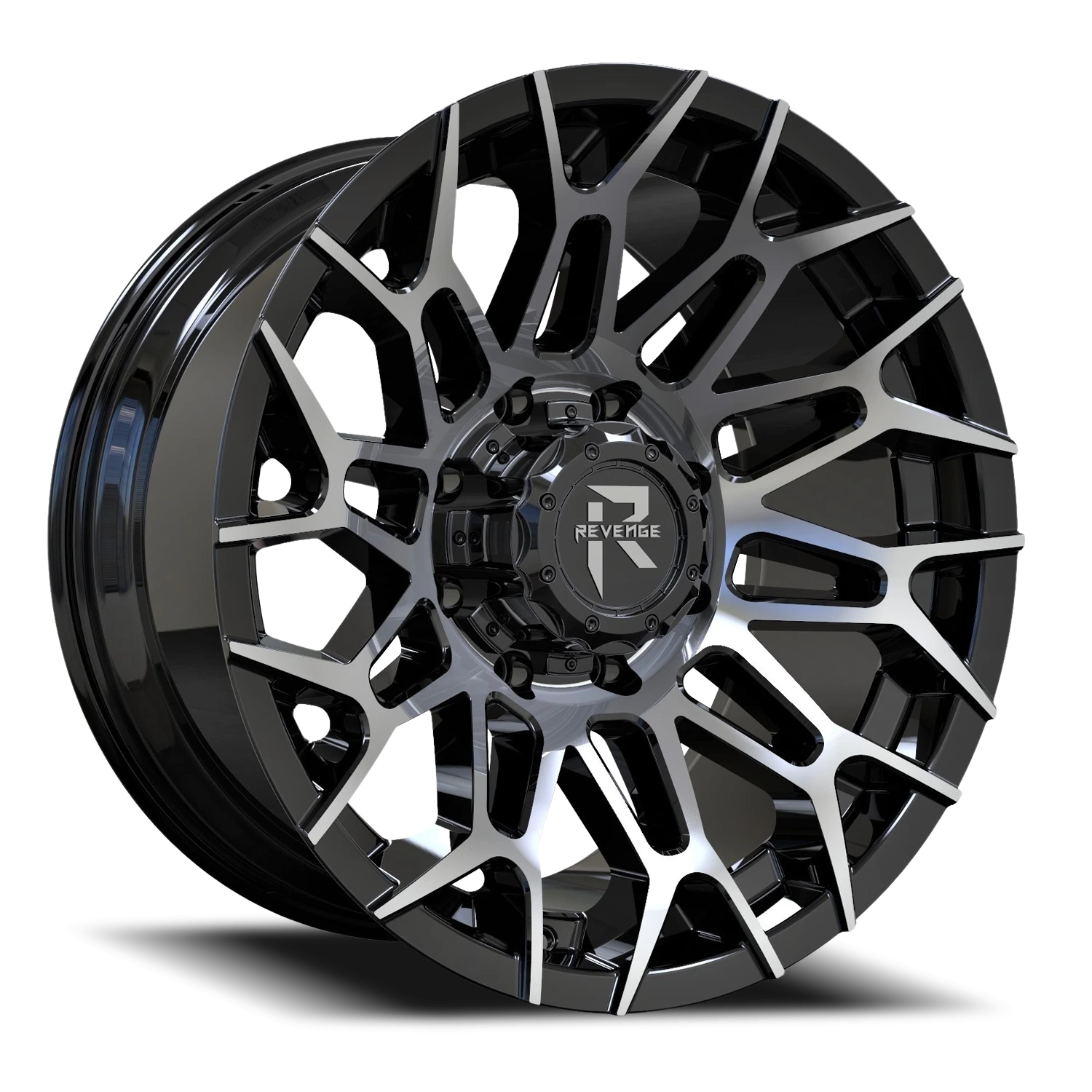 Revenge Offroad RV203 20x10" 8x165.1mm 125.2mm CB -19mm Black Machined
