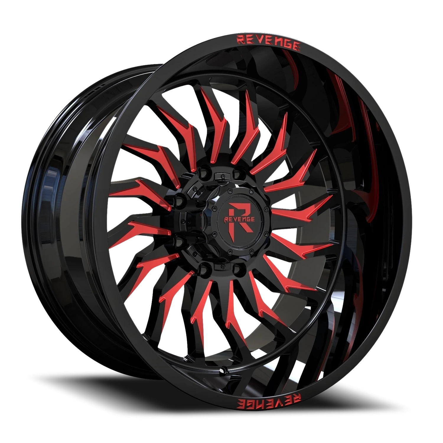 Revenge Offroad RV204 20x10" 8x170mm 125.2mm CB -19mm Black Red Milled