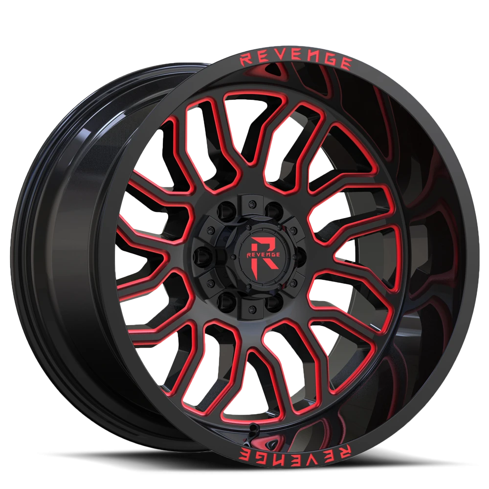 Revenge Offroad RV205 20x12" 8x170mm 125.2mm CB -44mm Black Red Milled